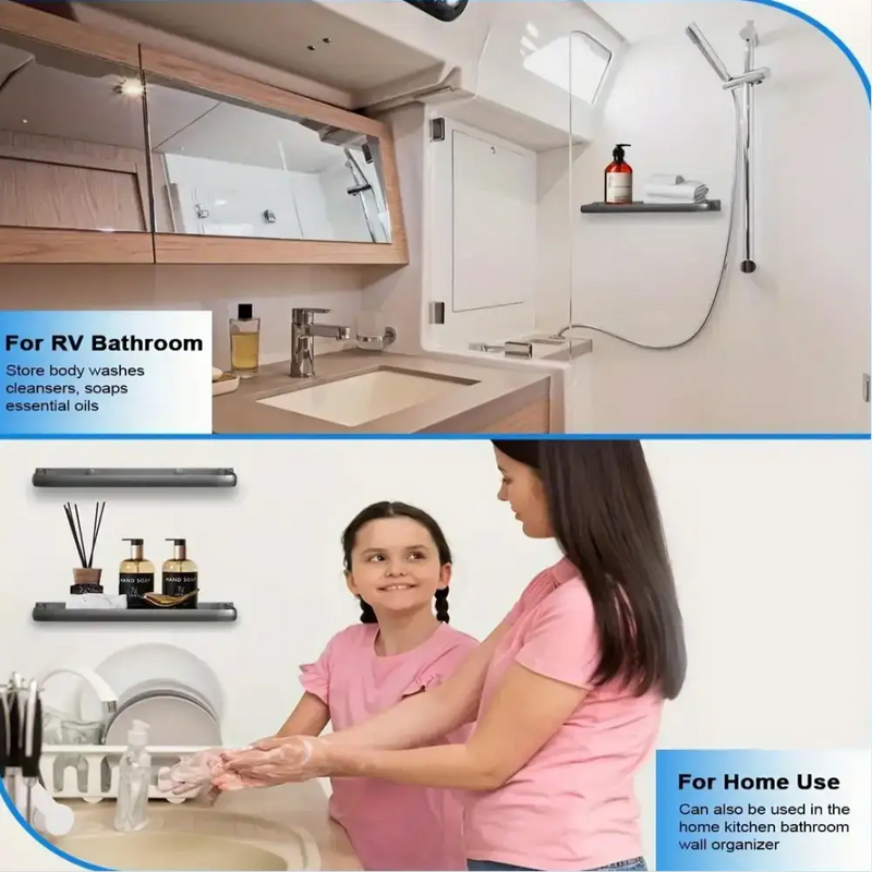 RV Wall-Mount Foldable Aluminum Storage Shelves by Habicare