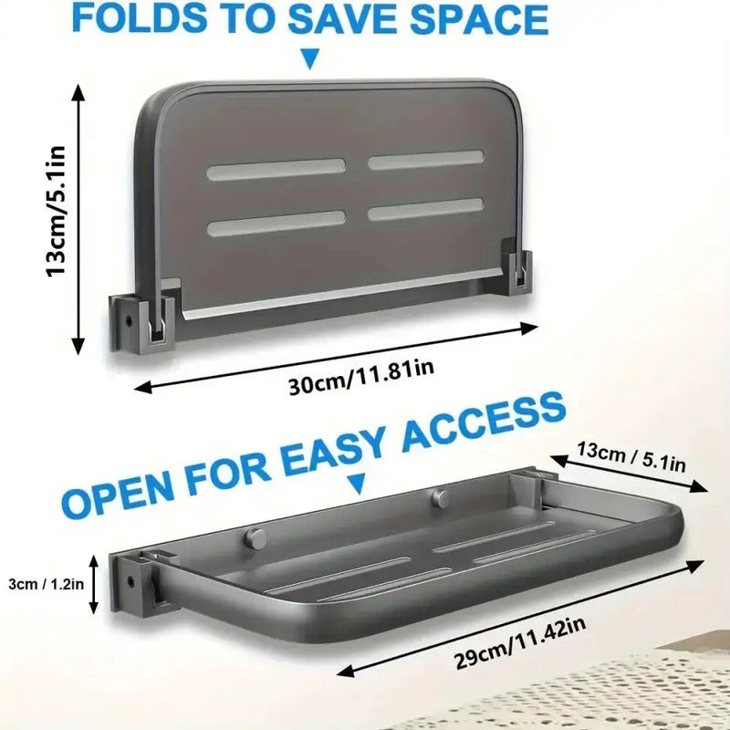RV Wall-Mount Foldable Aluminum Storage Shelves by Habicare