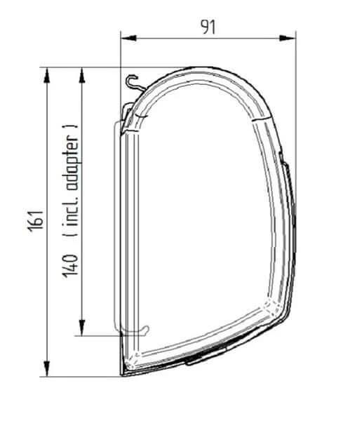 5200 ThuleWall Awning Grey 4.5m long diagram showing dimensions and design features.