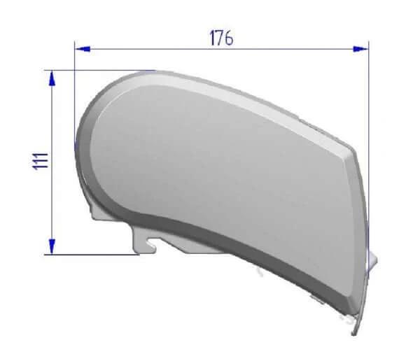9200 Thule Awning Mystic Grey 5.5m / White case dimensions showing length and height measurements.