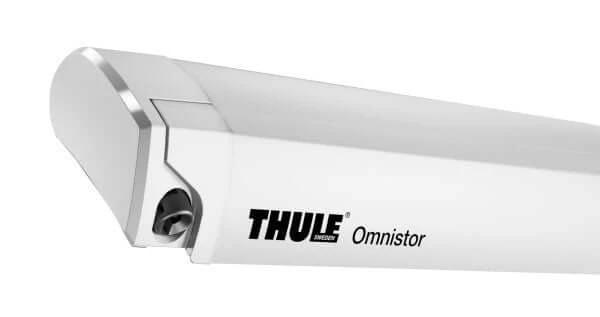 9200 Thule Awning Mystic Grey 5.5m / White case close-up of the cassette section.