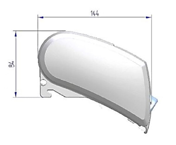 Thule 6300 White Roof Mount Awning Mystic Grey - 3.50m mounting bracket dimensions illustration.