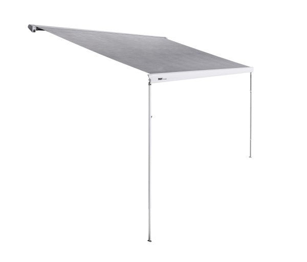 Thule 6300 White Roof Mount Awning Mystic Grey - 3.75m installed with a contemporary design