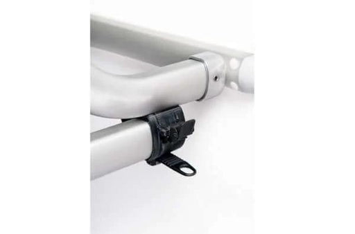 Thule Elite G2 Bike Carrier - Short Frame - In Store close-up of adjustable frame holder for secure bike transport.