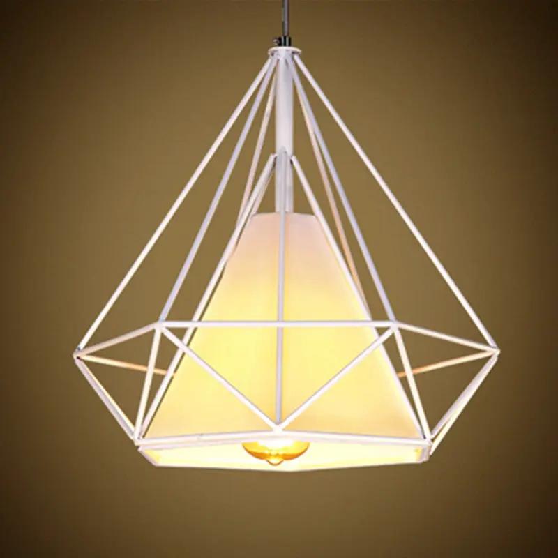 38CM Pendant Hanging Light Lampshade Metal Diamond White by salelink.co.nz