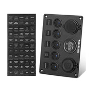5 Gang ON-OFF Toggle Switch Control Panel 2 USB Charger 12V for Car by salelink.co.nz