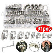 90PCS Hose Pipe Clamps Clips 8-32MM + Z Shaped Tool by salelink.co.nz