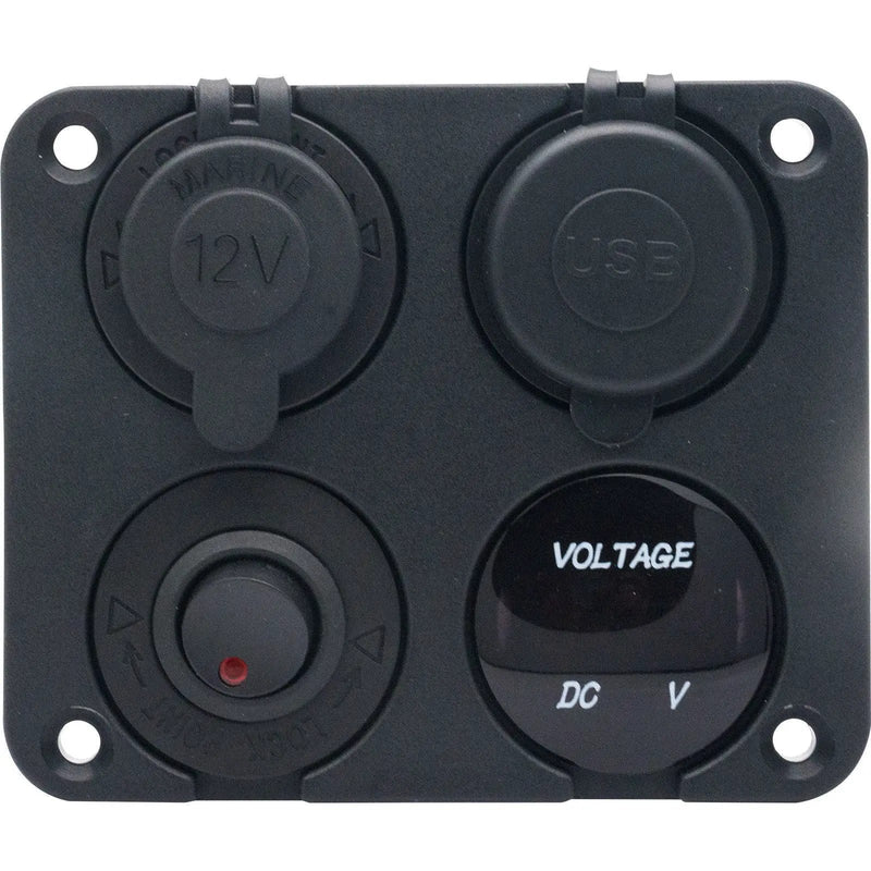 4 Way DC 12V-24V Car Cigarette Lighter Socket+Dual USB Charger Voltmeter Adapter by salelink.co.nz