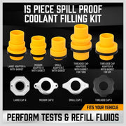15-Piece Car Radiator Coolant Refill Funnel Kit Spill Proof Cooling System Tool by salelink.co.nz