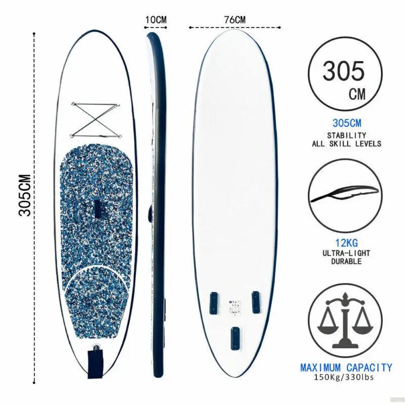 10ft' Inflatable Stand Up Paddle Board Surfboard SUP by salelink.co.nz