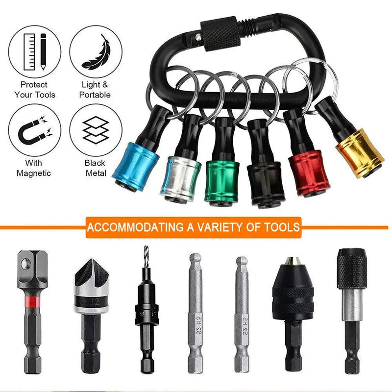 6PCS Hex Shank Screwdriver Bit Holder Keychain by salelink.co.nz