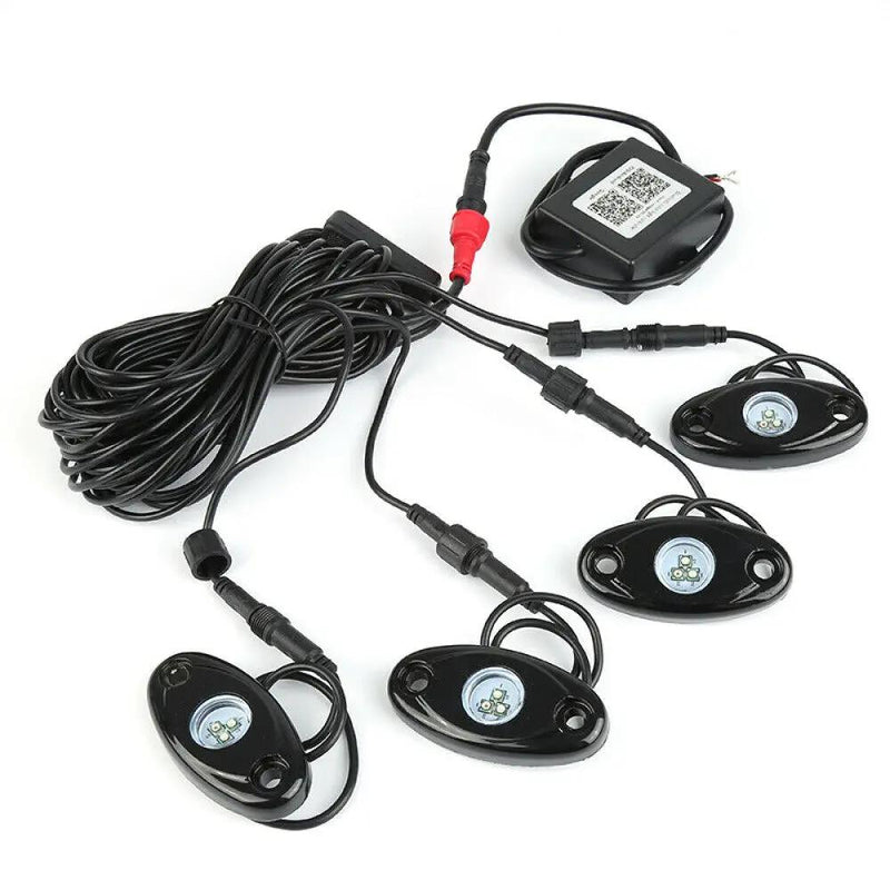 4 Pods RGB Led Rock Light Controller Remote Multicolor Neon Led Light Kit Timing Music Mode Flashing Universal