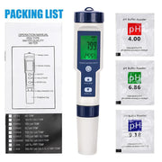 5 in 1 Pen Meter PH EC TDS Salinity Temp LCD Digital Water Quality Monitor Test by salelink.co.nz