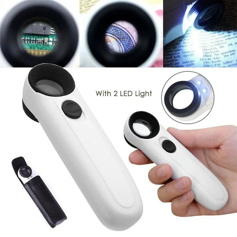 40X Magnifier Glass Jeweler Eye with 2 LED Lights by NZ Diver