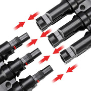 1 Pair MC4 3 to 1 T-Branch M/F Connectors for Solar Panel Cable Combiner IP67 PV by salelink.co.nz