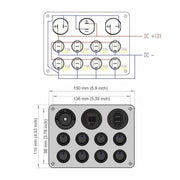8 Gang Car Auto LED Rocker Switch Panel by salelink.co.nz