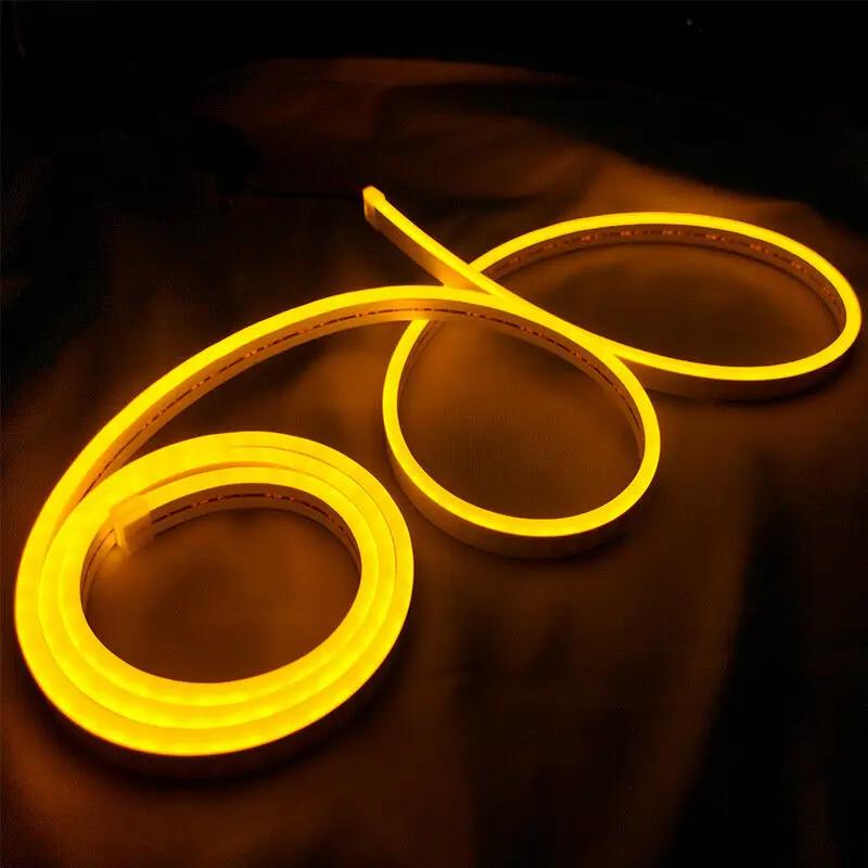 5M Yellow 12V Flex LED Strip Neon Rope Light Silicone by salelink.co.nz
