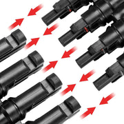 1 Pair MC4 4 to 1 T-Branch M/F Connectors for Solar Panel Cable Combiner IP67 PV by salelink.co.nz