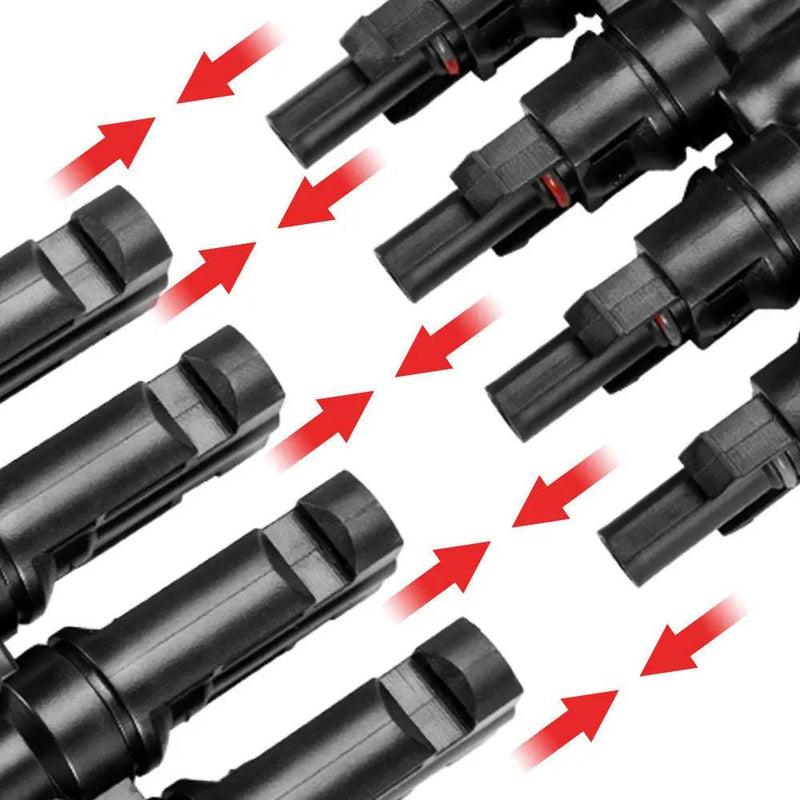 1 Pair MC4 4 to 1 T-Branch M/F Connectors for Solar Panel Cable Combiner IP67 PV by salelink.co.nz