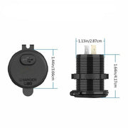 12V/24V QC 3.0 USB Fast Charger Socket Outlet On&amp;Off Switch For Car Motorcycle by salelink.co.nz