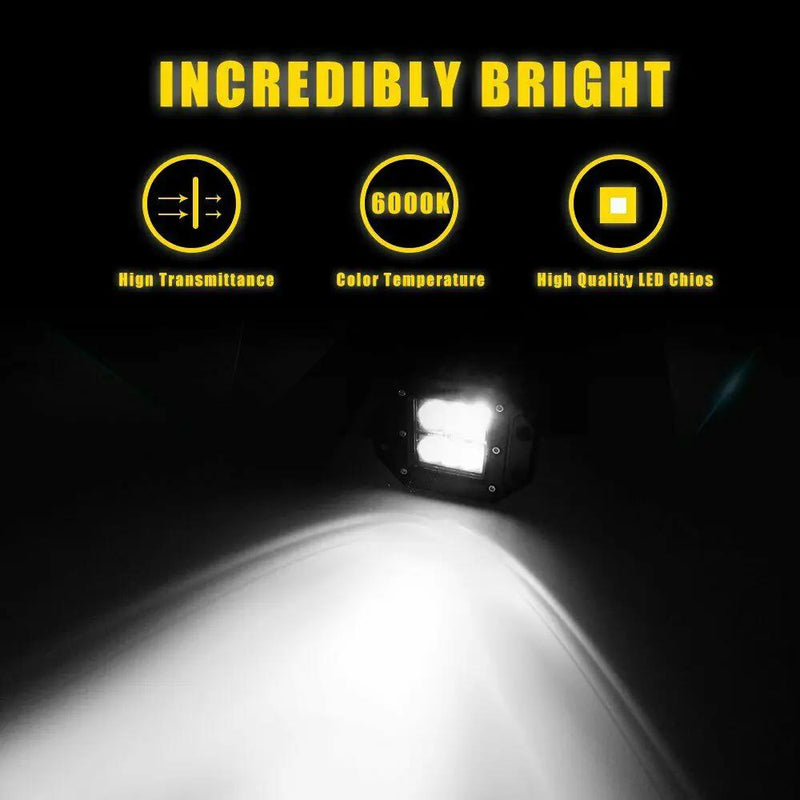 2 x 4inch LED Work Light Bar Flood 12V 24V 5" Lamp