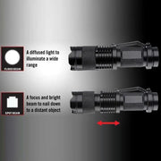 CREE Q5 LED Zoomable Focus Bright Flashlight Torch 220LM Light by salelink.co.nz