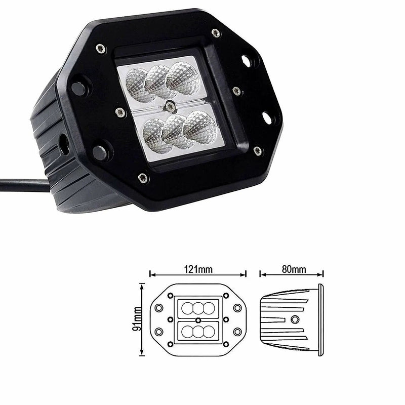 2 x 4inch LED Work Light Bar Flood 12V 24V 5" Lamp
