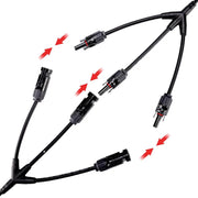 MC4 3 into 1 Connector Cable Pair, PV Solar Panel Connectors by salelink.co.nz