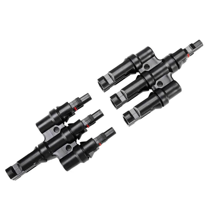 1 Pair MC4 3 to 1 T-Branch M/F Connectors for Solar Panel Cable Combiner IP67 PV by salelink.co.nz