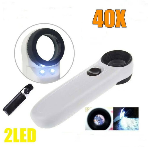 40X Magnifier Glass Jeweler Eye with 2 LED Lights by NZ Diver