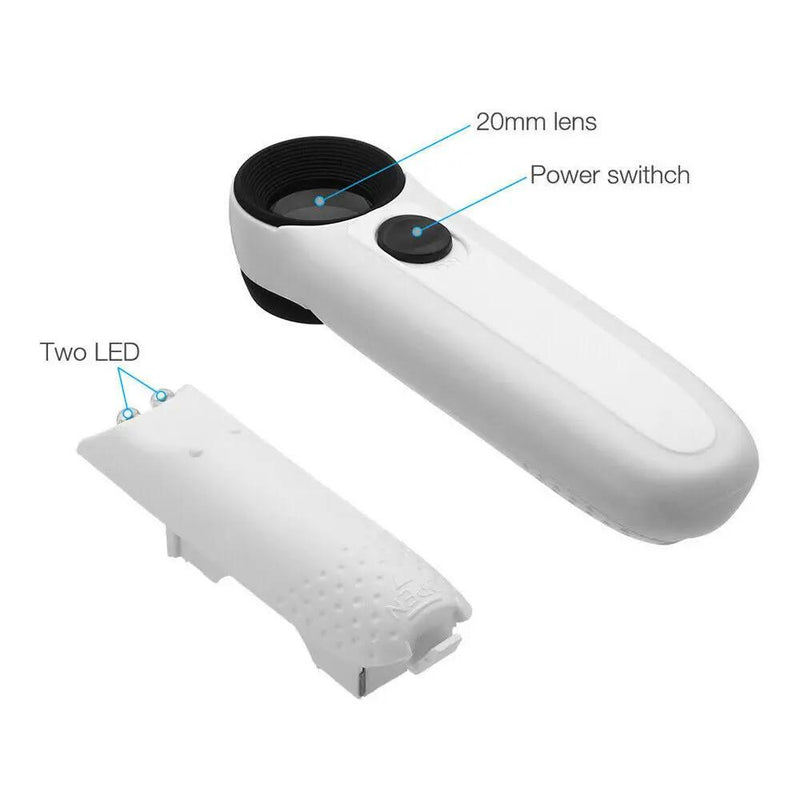 40X Magnifier Glass Jeweler Eye with 2 LED Lights by NZ Diver