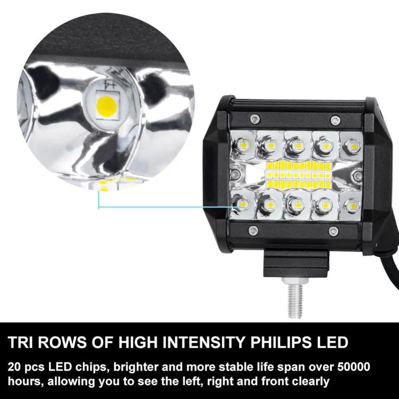 2x 4inch CREE LED Work Light Bar Spot Flood OffRoad Driving Reverse 4x4 Ford by salelink.co.nz
