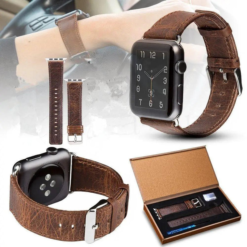42mm 44mm 45mm 46mm(Series 10) 49mm Genuine Leather Wrist Band Strap For Apple Watch by salelink.co.nz