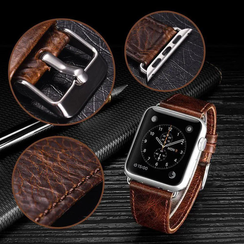 42mm 44mm 45mm 46mm(Series 10) 49mm Genuine Leather Wrist Band Strap For Apple Watch by salelink.co.nz
