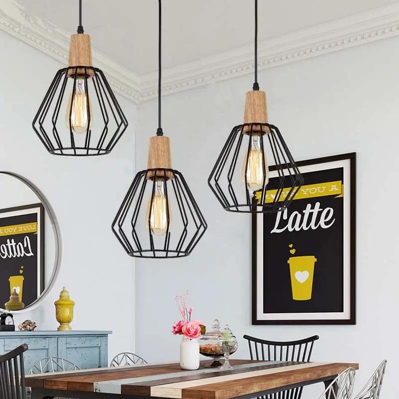Wood Pendant Light Modern Ceiling Lights Black Lamp Pendant Lighting by salelink.co.nz