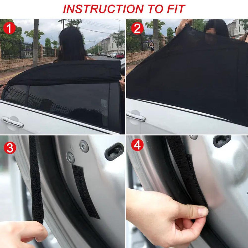 2x Universal Sun Shades Rear Side Seat Car Window Socks Protection by salelink.co.nz