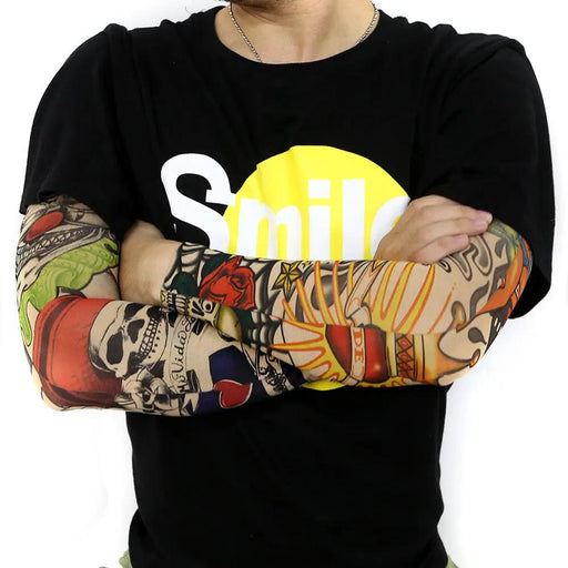 Pack of 6 Arm Sleeve Stretch Costume Fake Tattoo Stocking by salelink.co.nz