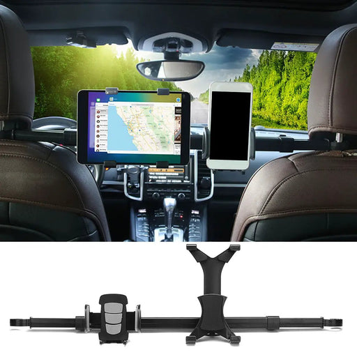 Car Seat Headrest Phone Holder Dual Mount For iPad Tablet by salelink.co.nz