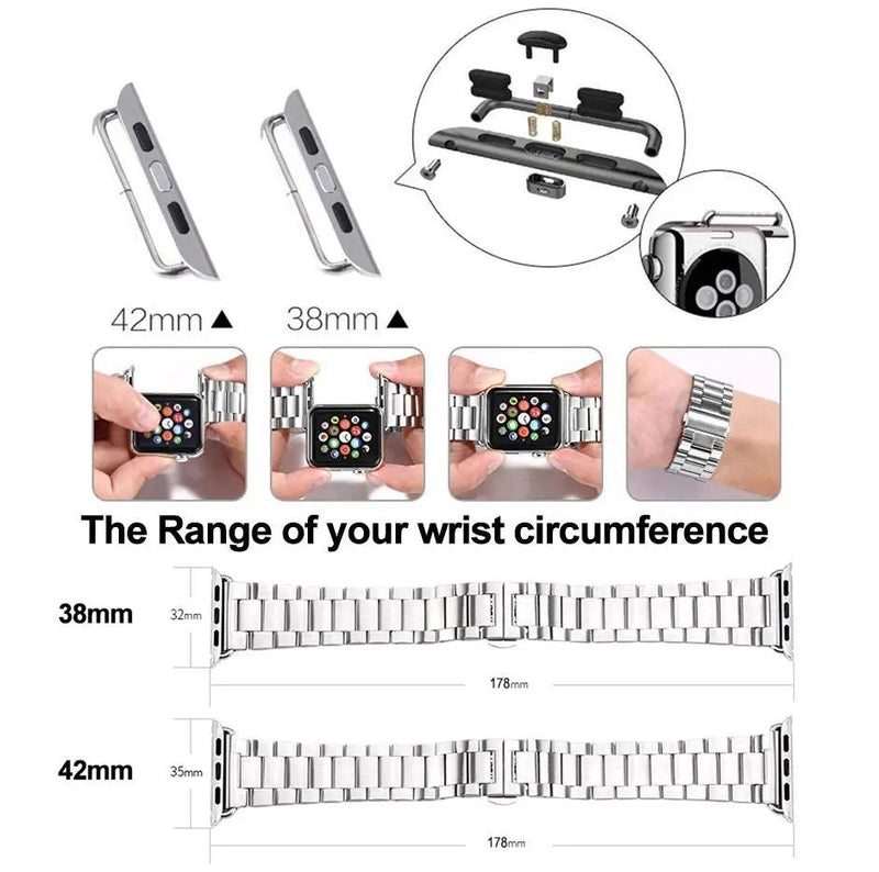 Black Bracelet Strap Apple Watch Band 42mm(Series 10) 41mm 40mm 38mm by salelink.co.nz