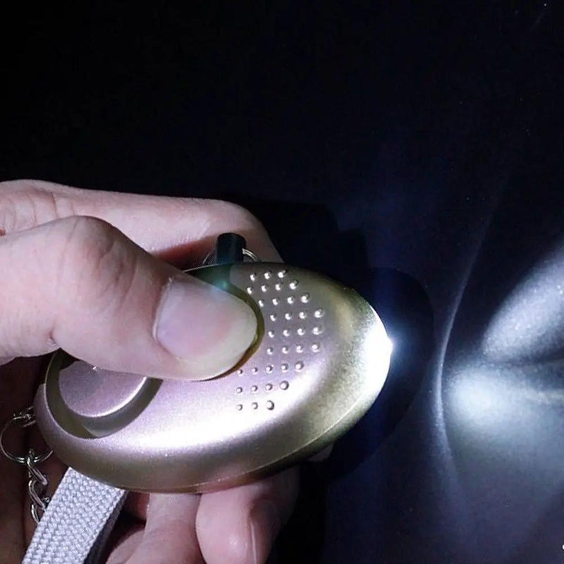 Silver 140dB Personal Alarm Keychain Safety LED Torch Light by salelink.co.nz