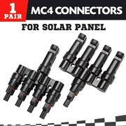 1 Pair MC4 4 to 1 T-Branch M/F Connectors for Solar Panel Cable Combiner IP67 PV by salelink.co.nz