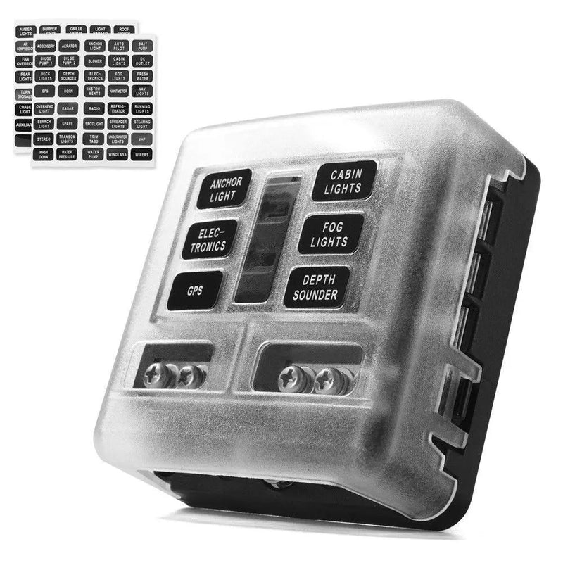 6-Way Blade Fuse Block Box Holder by salelink.co.nz