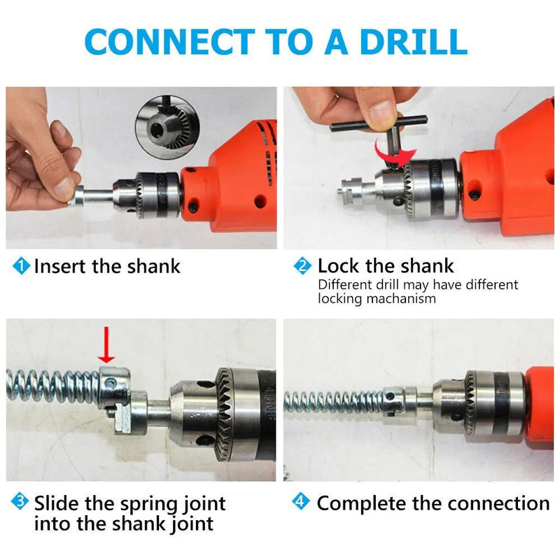 16mm Plumber Drain Pipeline Sewer Cleaner 12M Drill Bit for Snake Pipe Drill Kit by salelink.co.nz
