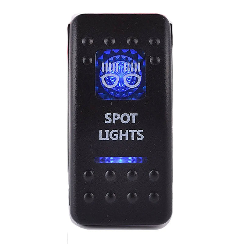 Rocker Switch SPOT LIGHTS - Blue - LED 4x4 Boat Caravan Marine 12v by salelink.co.nz