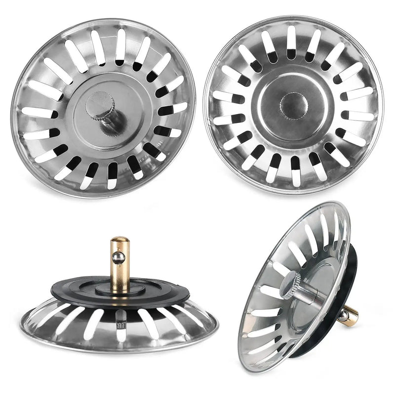 4 x Kitchen Waste Stainless Steel Sink Strainer Plug Drain Filter Basket Drainer by salelink.co.nz