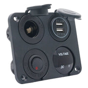 4 Way DC 12V-24V Car Cigarette Lighter Socket+Dual USB Charger Voltmeter Adapter by salelink.co.nz