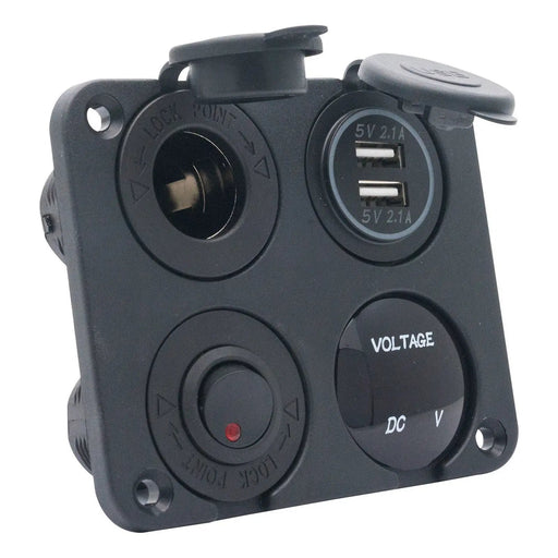 4 Way DC 12V-24V Car Cigarette Lighter Socket+Dual USB Charger Voltmeter Adapter by salelink.co.nz