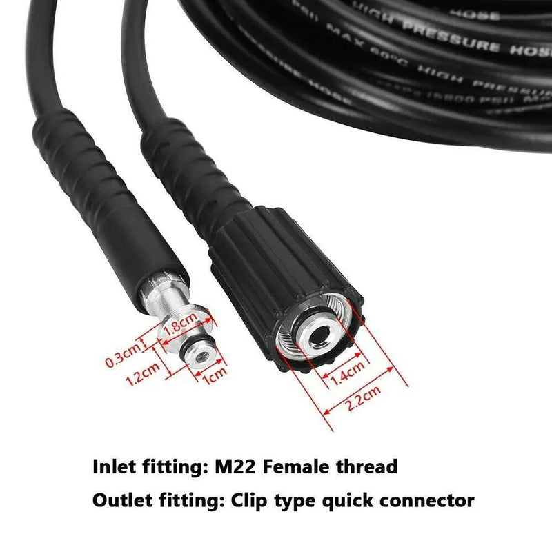 10M 5800PSI High Pressure Washer Hose M22 Connector Cleaning Replacement Pipe by salelink.co.nz