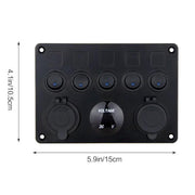 5 Gang ON-OFF Toggle Switch Control Panel 2 USB Charger 12V for Car by salelink.co.nz