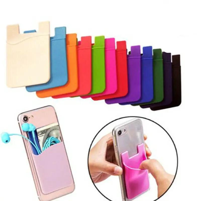 Light Blue Silicone Credit Card Holder Pocket Case Wallet Sticker Phone by salelink.co.nz